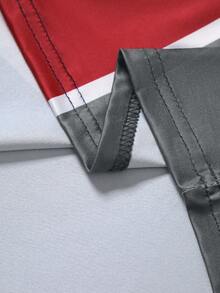 Manfinity Campus Court Herren Rundhals Kurzarm Kontrast Farbe Lässig Sommer vielseitiges T-Shirt, Herren Retro Hemd Paris Hemd Sportjersey - Grau - Übersicht 4