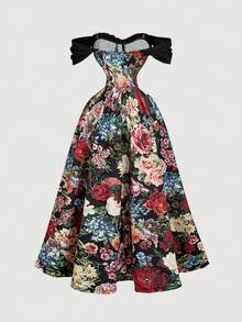 SHEIN MOD Đầm hoa trễ vai thời trang nữ - Nhiều màu - Xem 3