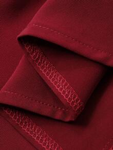 DAZY Young Girl' Ruffle Trim Solid Color Party Birthday Casual Summer Dress - Burgundy - View 8