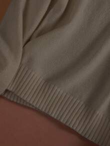 Franclia 复古优雅二合一针织毛衣，饰有钻石图案，翻领，长袖，休闲日常穿着，返校季，秋冬季佳选。 - 卡其色 - 查看 4