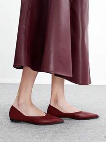 CUCCOO BIZCHIC Bailarinas de punta fina versátiles para mujer - Burdeos - Ver 5