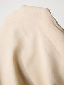 MaterniWear Maternity Clothes Maternity Dress Elegant Office Attire For Commuting Summer Khaki Round Neck Short Puff Sleeve Belted Waist Elegant Cotton Dress - Apricot - View 3