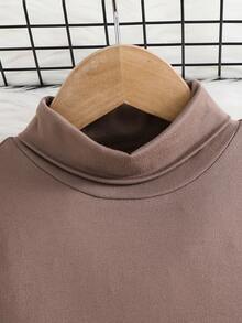 Bộ 2 áo thun dệt kim trơn màu và quần legging thường ngày cho bé gái - Màu xám đen - Xem 4