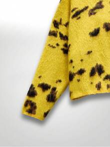 NEON BLANC Men's Loose Fit Crew Neck Sweater, Suitable For Autumn/Winter Yellow Sweater Men Sweaters Graphic Sweaters Y2k - Yellow - View 4