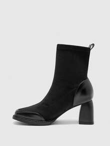 CUCCOO BIZCHIC Women's Casual Versatile Fashion High Heel Ankle Boots For Daily Commute - Black - View 10
