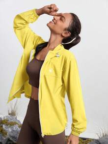 In My Nature Women's Waterproof Long Sleeve Zip-Up Hooded Outdoor Jacket - Yellow - View 7