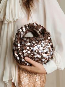 SHECARRY Ladies, Women Top Handle Bags,Animal Print,Fashionable, Elegant , Simple, Personalized, Versatile, Classic, For Commute, Office,Date, Daily,Shopping, Afternoon Tea, Autumn And Winter - Coffee - View 2