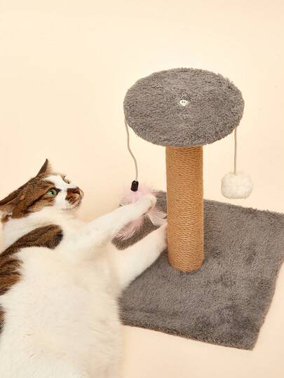 PETSIN 1 Piece Durable Gray Square Shape Sisal Rope Cat Scratcher Vertical Anti Shedding Space Saving For Small Apartments Cat Self Entertainment Toy Stable Anti Slip Scratch Resistant Relieves Boredom Promotes Healthy Claw Care Interactive Pet Supplies For Cat Lovers Daily Home Use Spring Summer Autumn Winter Cat Scratching Post Kitten Play Toy