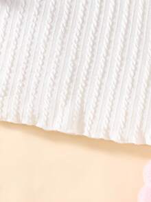 SHEIN 新生女婴白色刺绣彼得潘领连衣裙，公主风 - 白色 - 查看 8