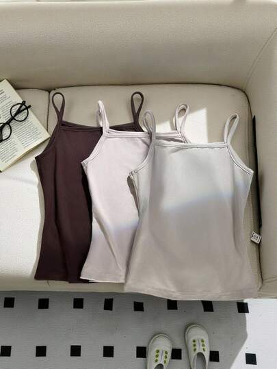 SHEIN Girls Casual Multi-Color Knit Camisole