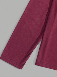 EURMUSE Men's Casual Comfortable Printed Long Sleeve T-Shirt And Pants Pajama Set - Burgundy - View 4
