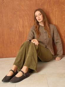 Rosivie Women's Casual Buckle Design Flat Loafers, Versatile For Daily Wear - Dark Grey - View 5