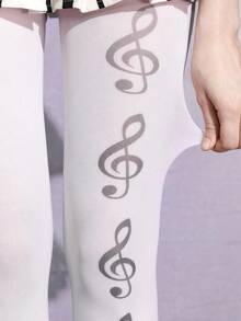 ROMWE Anime Quần tất nữ - Trắng lạnh - Xem 5