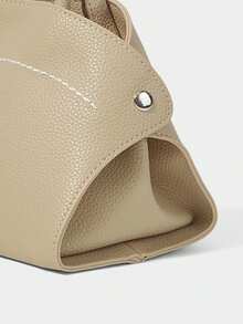 SHECARRY Bolsos de mano de unicolor de moda para mujer - Beis - Ver 6