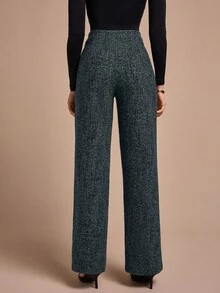 CLARA VERO 女士时尚高腰直筒裤 - 軍綠色 - 查看 2