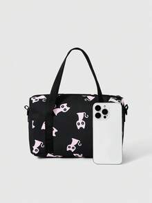 ROMWE Kawaii 1pc Casual Cartoon Pattern Shoulder Bag, Suitable For College Students, Shopping, Parties, Workout - Pink - View 4