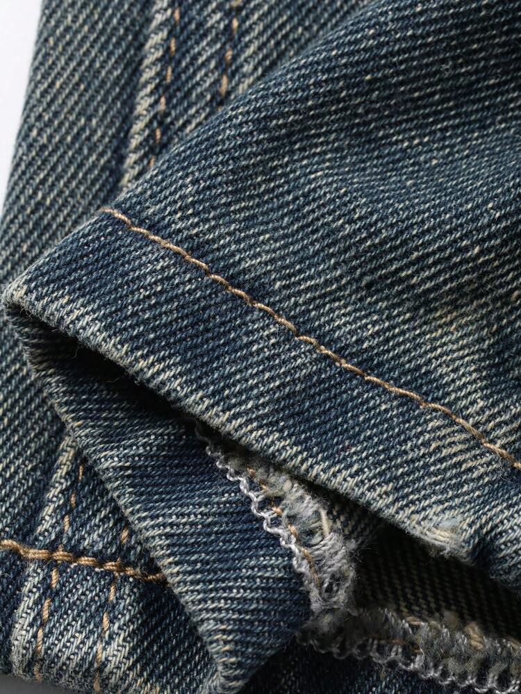 Toddler Boys' Loose Washed Distressed Denim, Casual Vintage Street Style, All Season