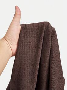 Firerie Kids Firerie Kids Tween Girls Asymmetric Shoulder Design Knit Printed Casual Fashionable Matching Family Tops Suitable For All Seasons - Spring, Summer, Autumn, Winter Cute Tops - Brown - View 6