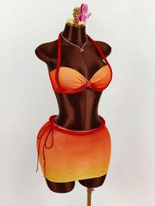 Amplova Rope, Starfish & Shell Decor Cropped Tank Top & Mini Skirt 2 Pieces Set - Multicolor - View 6