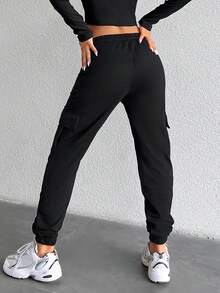 EURMUSE Cotton Women's Drawstring Waist Sweatpants With Flap Pockets