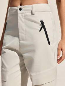 Exploreva Women's Zipper Pocket Straight Loose Casual Hiking Pants