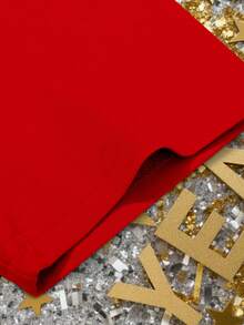 Manfinity Homme Men's Casual 2026 New Year Slogan Print Short Sleeve T-Shirt - Red - View 6