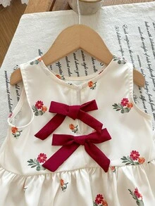 LMoss Kids LMoss   2pcs Baby Girl Ditsy Floral Woven Casual Vest And Long Pants Set,Summer Outfits,Baby Girls Clothes,Girls Outfit Sets - Multicolor - View 6