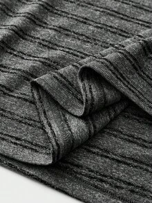 ESTAVOR Men's Henley Neck Long Sleeve Tee Soft Stripe Shirt With Embroidered Bear - Grey - View 4