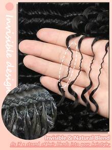 Boho Braids Tóc móc bằng tóc thật 100% Remy Jerry Curly Feather Line Boho Crochet Braids Tóc thật Salon Tóc người mềm mại liền mạch vô hình cho phụ nữ tóc mỏng Micro Pre Looped Crochet Tóc nối bằng tóc thật - SNatural/350 - Xem 6