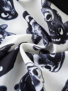 SHEIN How to Train Your Dragon 男士两件套舒适柔软龙纹印花撞色缝线细节平角内裤 - 白色 - 查看 7