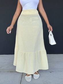 Alexandranx Women's Casual Striped Skirt - Yellow - View 3