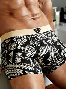 Velminro 男士舒适柔软透气几何印花平角内裤 - 彩色 - 查看 3