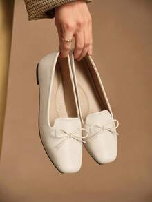 Rosivie Damen Schlüpf-Loafer mit Schleifen-Dekor - Beige - Übersicht 8