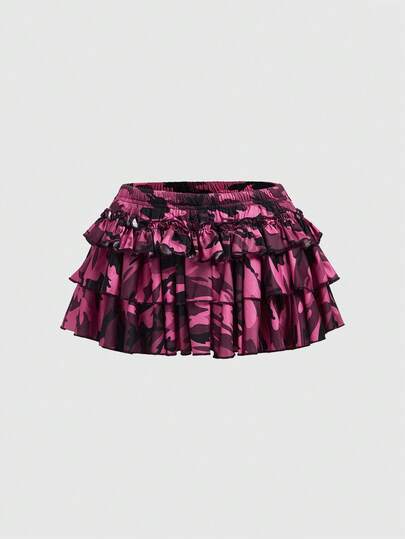 Grunge Punk Vintage Low-Waist Super Sexy Y2K Millennium Retro Camouflage Print Mini Skirt For Women