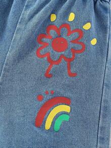 SHEIN Playful Pals 女婴/女宝宝时尚波点撞色肩带蝴蝶结装饰连体衣 - 紅色 - 查看 6