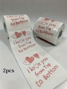 Joivida [1 Roll Of "I Love You" Toilet Paper] "I Love You From Top To Bottom" Toilet Paper Roll, Decorative Love Themed Paper Product, Universal Holiday Gift, No Electricity Required, Feather Free, Suitable For Anniversaries, Weddings, Party Decorations, Valentine's Day, Etc., Suitable For 14 Years Old And Above - Multicolor - View 8
