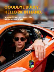 Teckwe Camera móc khóa hình ô tô 2K, camera đeo người cho thể thao/sự kiện, phụ kiện du lịch di động có chức năng quay video, camera đeo được thiết kế hình xe vui nhộn. - Máy chụp hình - Xem 10