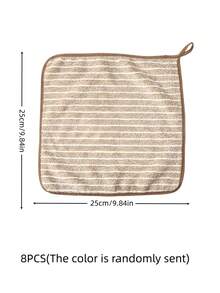 1/3/5/8条装随机颜色条纹清洁布，超细纤维厨房抹布，带挂环，可重复使用可水洗厨房清洁巾，去除油脂，洗碗，超强吸水，适用于厨房、汽车、玻璃清洁和家居清洁 - 彩色 - 查看 13