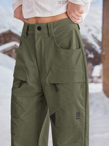 SHEIN In My Nature Women's Outdoor Casual Cargo Hiking Pants, Autumn/Winter - Olive Green - View 6