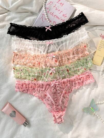 PetitDoll Set de 5 piezas de ropa interior sexy para mujer de talla grande