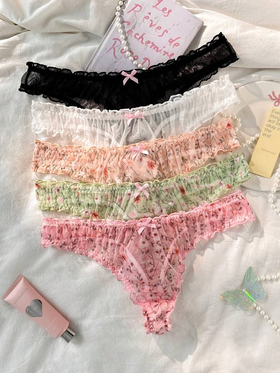 PetitDoll 5件套加大码女士性感内衣 - 彩色 - 查看 1