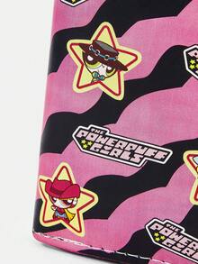 THE POWERPUFF GIRLS X SHEIN 1 Piece Of Five-Pointed Star Policewoman Design Simple Zipper Coin Wallet, Suitable For Women - Multicolor 5 - View 3