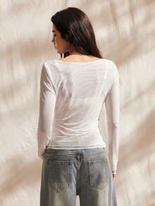 Easelle Summer Clothing Showcasing Sensuality Vintage Bohemian Style Crew Neck Embroidered Graphic Women T-Shirt Beautiful Top Blouse For Elegant Classy - White - View 4