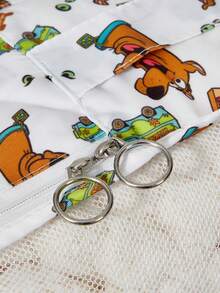 SCOOBY-DOO X SHEIN Cartoon Pattern Waterproof Large Capacity Travel Organizer Bag - white and green - View 5