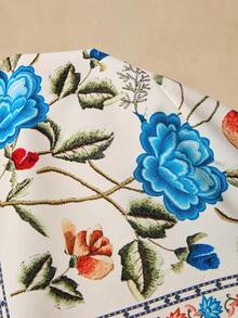 Travachic 大码女式碎花两件套，前系蝴蝶结上衣搭配宽松短裤，浪漫春日旅行约会装扮 - 彩色 - 查看 8