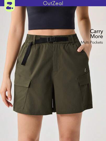 OutZeal Women Water-Resistant Adjustable Belt Multi Pockets Outdoor Shorts Camping Hiking