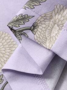 DAZY Tween Girl Floral Print Long Sleeve Button-Up Pocket Top And Pants Pajama Set Spring - Purple - View 8