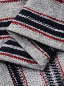 DAZY Women's Loose Striped Polo Collar Cap Sleeve T-Shirt - Blue - View 5