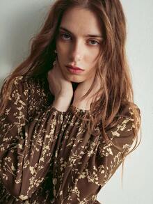 Écloséra Women's Ditsy Floral Ruffle Hem Dress, Autumn/Winter