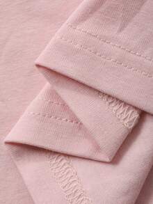 DAZY 修身优雅休闲印花短袖T恤，女士款，适合春夏穿着，情人节适用。 - 粉色 - 查看 4